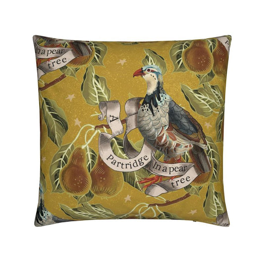 Cushion  Exclusive Christmas design A Partridge in a Pear Tree.