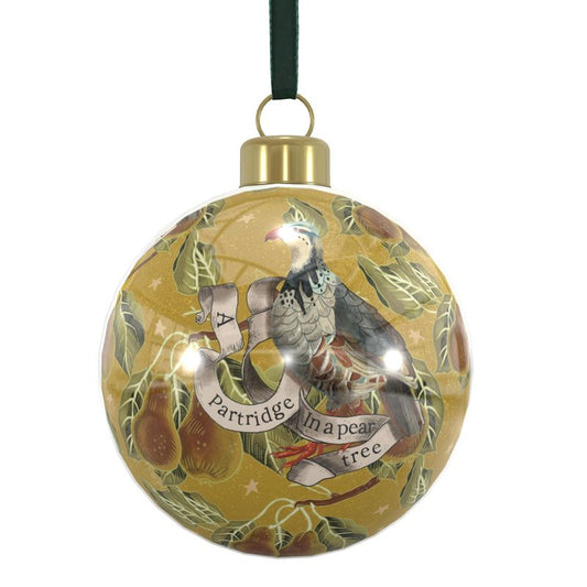 Bone China Bauble A Partridge in a Pear Tree